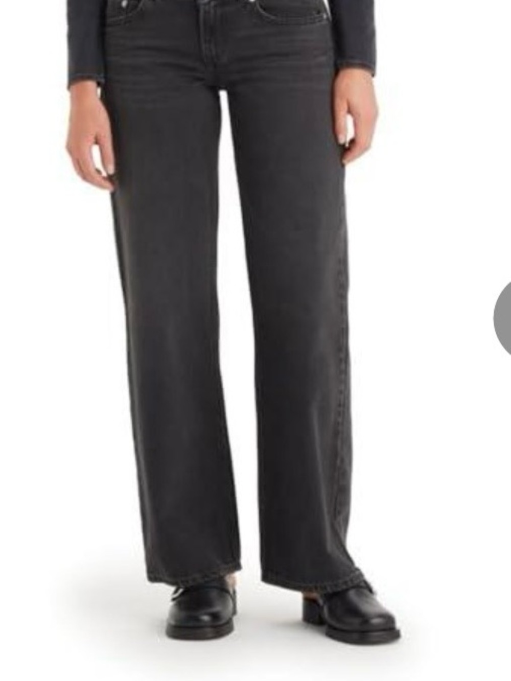 Levi's Women's Superlow Loose Jeans In Mic Drop Black Wide Leg Size 34 NWOT